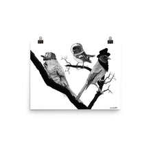 Three Birds In Hats - Matte Poster Print
